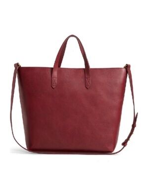 Madewell Oxblood Transport Crossbody Leather Tote with Removable Strap